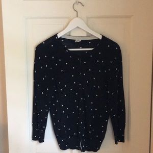 J.Crew Navy Polka Dot Cardigan